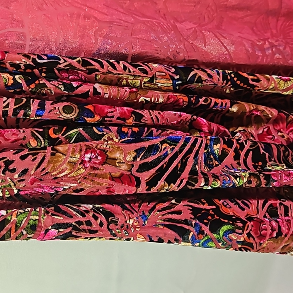 San Souci Abstract Floral Velvet Kimomo Sz M - Picture 2 of 5
